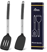 HOTEC Heat Resistant Silicone Solid Turner, Slotted Kitchen Spatulas set kitchen cooking utensils...