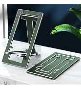 ULIKTO Cell Phone Stand Fully Foldable Height Adjustable Desktop Phone Holder Aluminum Alloy Phon...