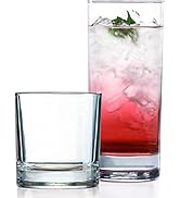 Everyday Drinking Glasses Set of 8 Drinkware Hurricane Glasses, Kitchen Glasses for Cocktail, Ice...