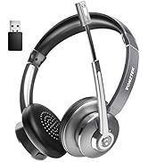 Bluetooth Headset with Microphone, Wireless Headset with AI Noise Canceling, V5.0 On Ear Headphon...