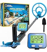 NATIONAL GEOGRAPHIC Metal Detector for Kids - 7.4" Waterproof Metal Detector Coil, Lightweight Go...