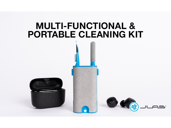 Cleaning kit on white background