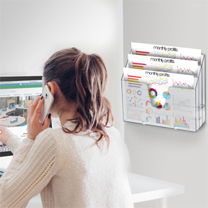 pocket display brochure wall mount hanging pamphlets folders file holder desktop portrait wall mount