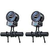 2 Pack Multifunctional Portable Stroller Fan 4 Speed 6600rpm High Speed Usb Rechargeable Personal...