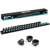 DURATECH 19-Piece 3/8" Drive Stubby Impact Socket Set for Narrow Spaces | 6mm-24mm, Metric, Cr-Mo...