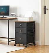 3-Drawer Mobile File Cabinet, Rolling Printer Stand, Vertical Filing Cabinet