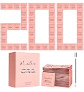 MelodySusie Nail Polish Remover Pads, 200 PCS Acetone Large Size Individually Wrapped Wet Wipes R...