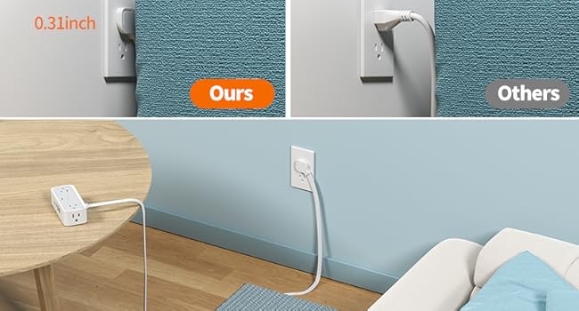 surge protector power strip flat plug power strip surge protector with usb ports