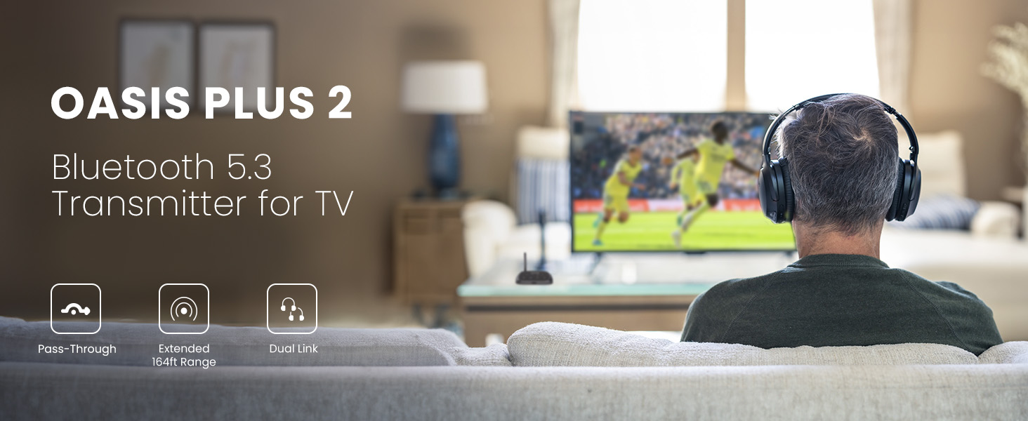 Oasis Plus 2 Bluetooth transmitter for tv