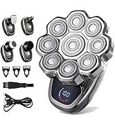 HAHAKEE 5-in-1 Electric Shaver for Men, Waterproof 9-Blade Razor Kit for Shaving Head &amp; Face, LCD...