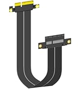 GLOTRENDS PCIe 3.0 X4 Riser Cable 300mm Length, 64PIN Full Function Features, Female 180 Degree A...