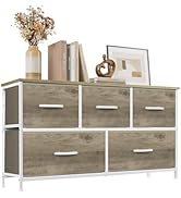 Accver Dresser with 5 Drawers for Bedroom, Fabric Clothes Cabinet for Closet, Anti-Tip TV Stand f...