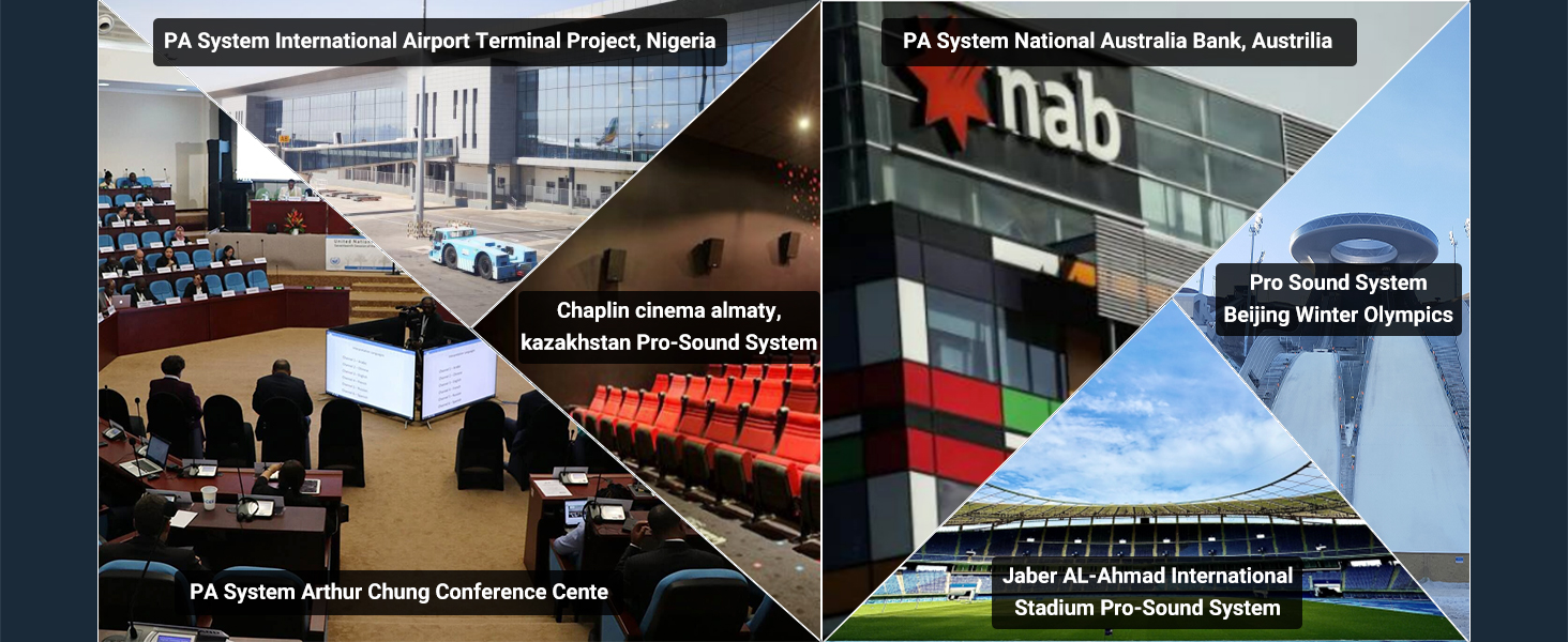 we did many projects involving professional sound reinforcement and broadcasting equipment.