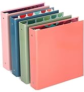 3 Ring Binder 1.5 inch Binder, 1 ½ Inch Round Ring Binders, Colored Binders for School Supplies, ...