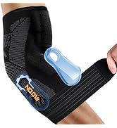 JAPSERUNA Elbow Brace Support - Elbow Compression Sleeve with Gel Pad for Tennis/Golfer's Elbow P...