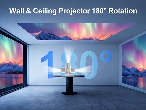 Auto Keystone 180° Rotatable Portable Projector