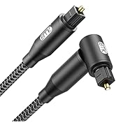 EMK 90 Degree Optical Audio Cable Right Angle Nylon Braided Optical Cable 360 Degree Rotatable Di...