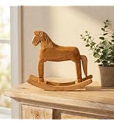 DOITOOL Small Wooden Rocking Horse Decor Mini Figurine for Table Decoration | wedding centerpiece...