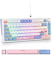 Guffercty kred 75% Percent Gaming Keyboard Hot-Swappable with Side Light Strip, 82 Keys Wired Mec...
