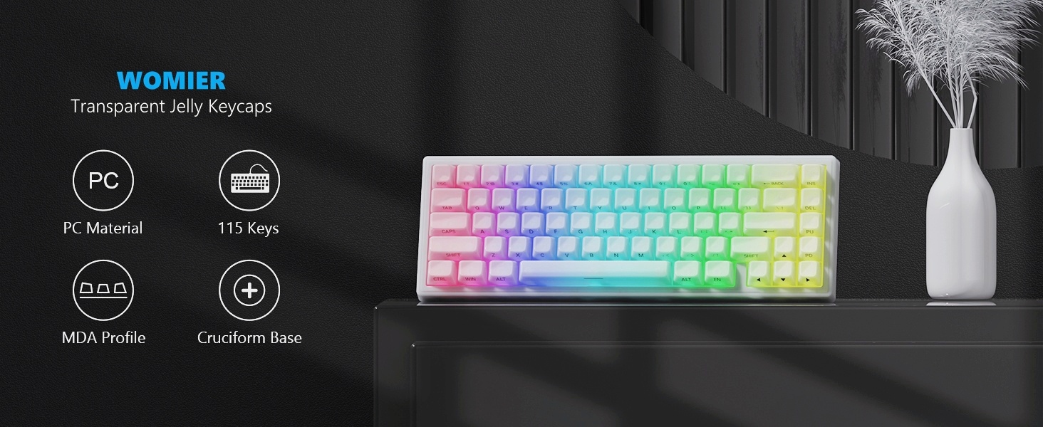 Keyboard Keycaps Jelly, Clear Cute Key Caps