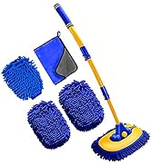 MVEQRRN Upgrade Car Wash Brush Mop with Long Handle, Car Washing Brush Kit with Scratch-Free Repl...