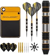 Accudart Steel Tip Dart Set 4.0 - Tungsteel Barrel - Round Grooves for Consistent Grip - Polycarb...
