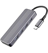 USB C Hub with 4 Ports USB 3.0, IVSHOWCO Ultra Slim Type C to USB A 3.0 Hub multiport Adapter, Al...