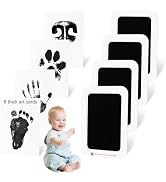 echosari Inkless Baby Hand &amp; Footprint Kit 4 Pack 8 Art Cards, 3.7x2.3in Mess Free Clean Touch In...