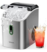 Silonn Nugget Ice Maker Countertop, Pellet Ice Machine with Self-Cleaning Function, Sonic Ice Mak...