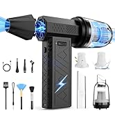 Compressed Air Duster and Vacuum 2 in 1, 180000RPM Powerful Electric Air Duster, 100-Gear Adjusta...