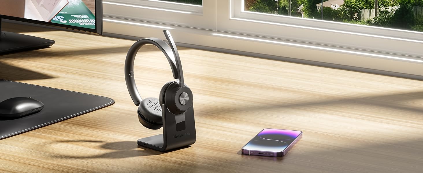 wireless headset with noise cancaeling microphone