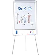 maxtek Easel White Board - Magnetic Tripod Whiteboard Portable Dry Erase Board 36 x 24 inches Fli...