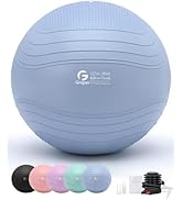 Gruper Yoga Ball, Extra Thick Exercise Ball for Workout Pregnancy Stability - 4 Sizes Anti Burst ...