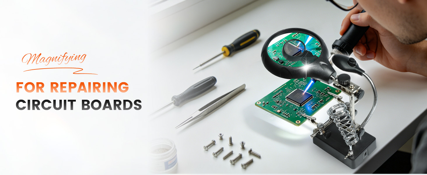 helping hands magnifying glass stand