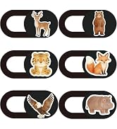 PRESSINART 6Pcs 6 Styles Laptop Camera Cover Slide Animals Privacy Guard Accessories, 0.04 Inch U...