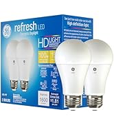 GE Refresh LED Light Bulbs, 100 Watt, Daylight, A19 (2 Pack)