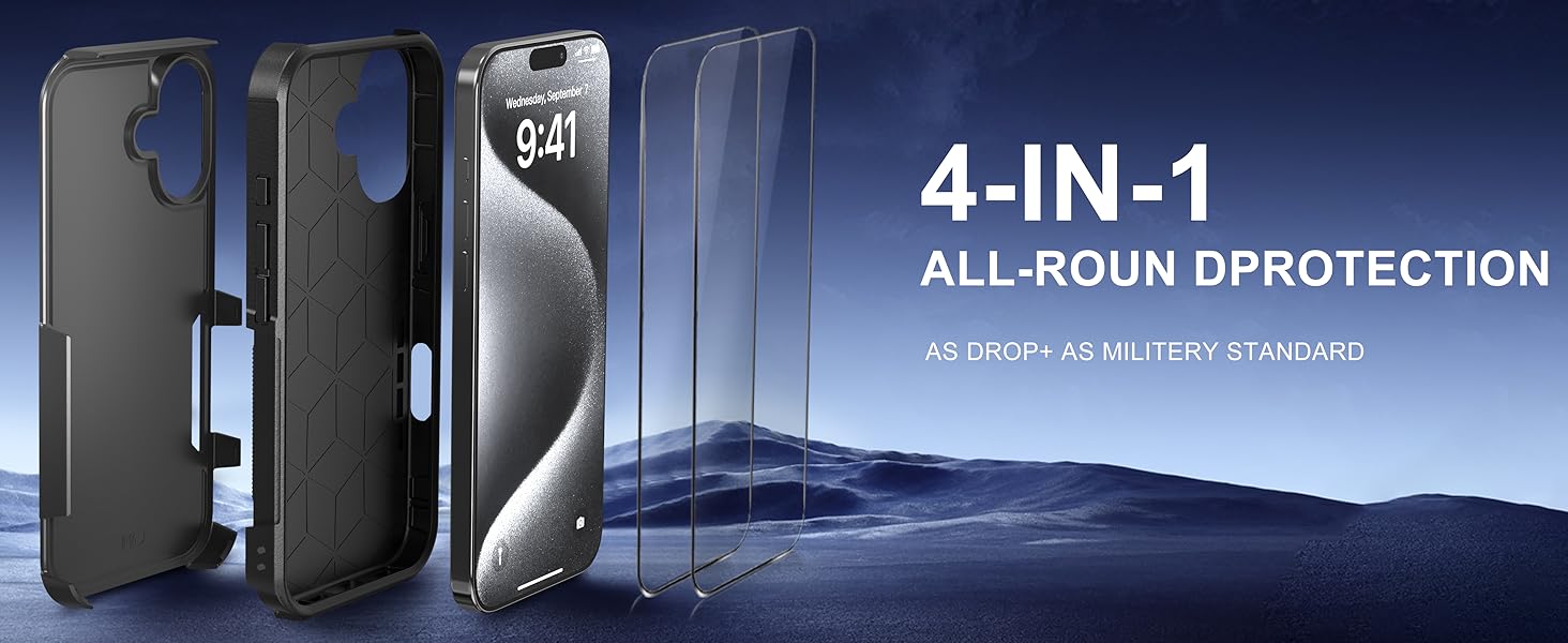 iPhone 16 case with screen protector