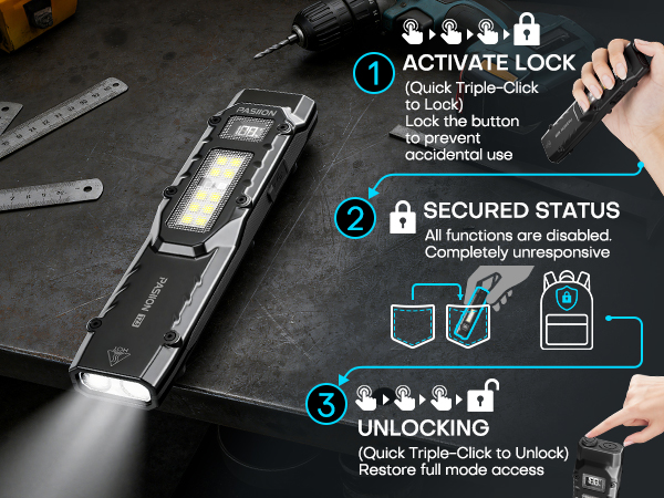 Flat edc flashlight rechargeable
