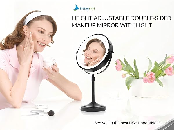 Height Adjustable Makeup Mirror