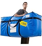 TAILI 69 Gallon Extra Large Storage Bags, XXL Blue Heavy Duty Moving Bags For Storage with Visibl...