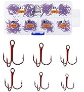 UCEC Fishing Hooks Treble Hooks Kit for Saltwater Freshwater, High Carbon Steel Strong Sharp Roun...