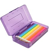 DANRONG Large Capacity Colored Pencil Case, Pencil Box, Plastic Pencil Boxes for Kids Adults Girl...