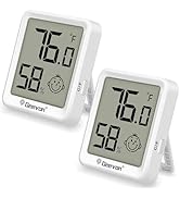 Geevon 2 Pack Mini Digital Hygrometer Gauge Indoor Thermometer – LCD Monitor Temperature with Com...
