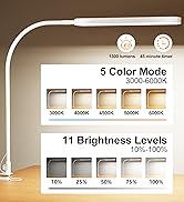 SKYLEO Desk Lamp - 33.5" Desk Light - Flexible Gooseneck - 5 Color Modes X 11 Brightness Levels -...
