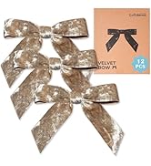 LaRibbons Cozy Camel Velvet Bows for Christmas Tree - Gentle Sparkle in Light, Christmas Bows for...