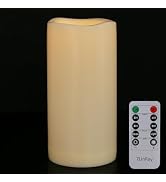 7LinRay 4" x 8" Waterproof Outdoor Flameless Candles with Remote and Timer, Battery Operated LED ...