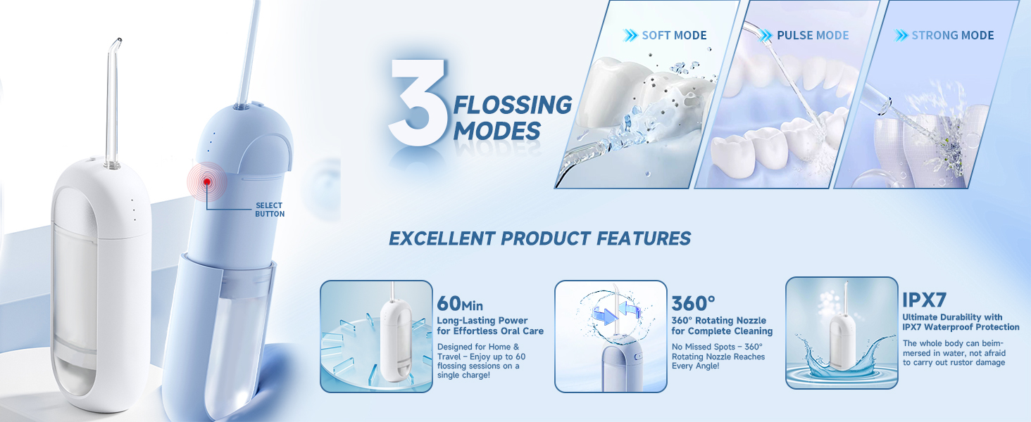 3 Flossing Modes