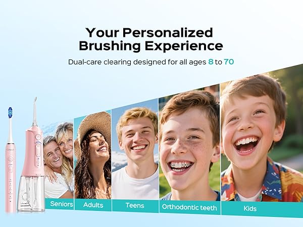 Electric Toothbrush with Water Flosser Combo