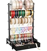 TIPSYTREE Ribbon Organizer with Fabric Drawer, Adjustable 5-Tier Ribbon Holder, Large Capacity St...