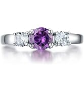 AILAAILA Birthstone Rings Size 1-10 Cubic Zirconia Stainless Steel Birthday Mother's Ring Daughte...